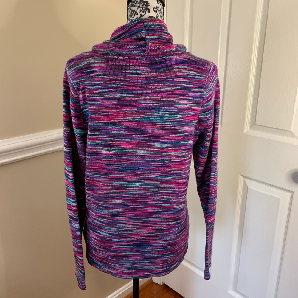 The Limited, Cowl Neck Multi Color Knit Pullover Sweater Women's Size Lg. - Picture 8 of 11